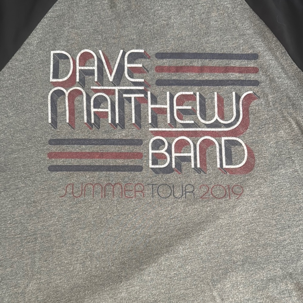 Dave Matthews Band Gray and Black Raglan Shirt  summer tour 2019 - Picture 7 of 7